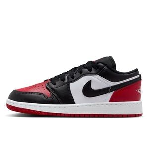 Nike Big Kids Jordan 1 Low Black and Red Sneakers